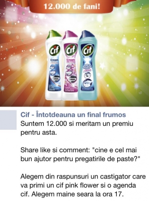 Unilever si-a dat cu Cif in ochi pe Facebook...